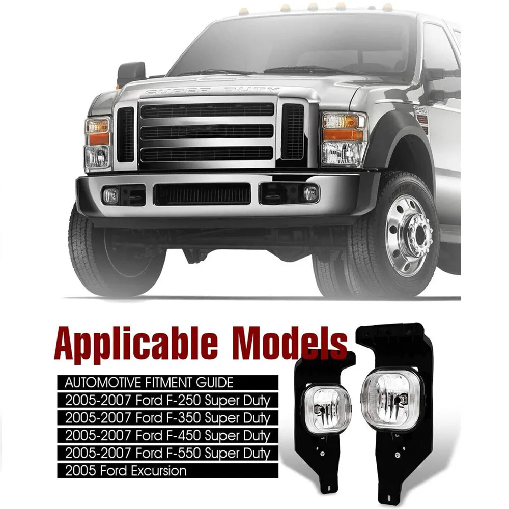 FOG LIGHT LAMP FRONT BUMPER FOR FORD F250 F350 F450 F550 2005-2007 2 PCS  EXCURSION SUPER DUTY BRACKET FOG LAMPS ASSEMBLY