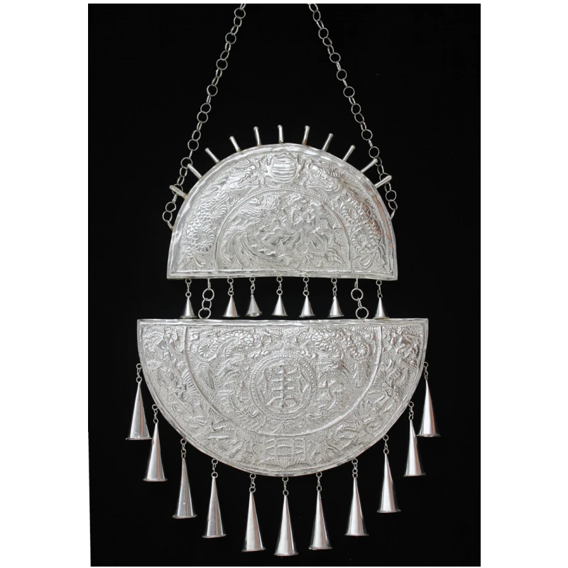 Hmong Necklace Miao Silver Jewelry Home Living Room Wall Shop Hotel Aisle Decorations Hanging Decor