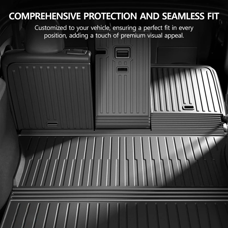 Estera de maletero integrada de TPE para Tesla Model Y Juniper 2025, alfombras de suelo de doble capa para coche, revestimiento de protección de carga resistente al desgaste