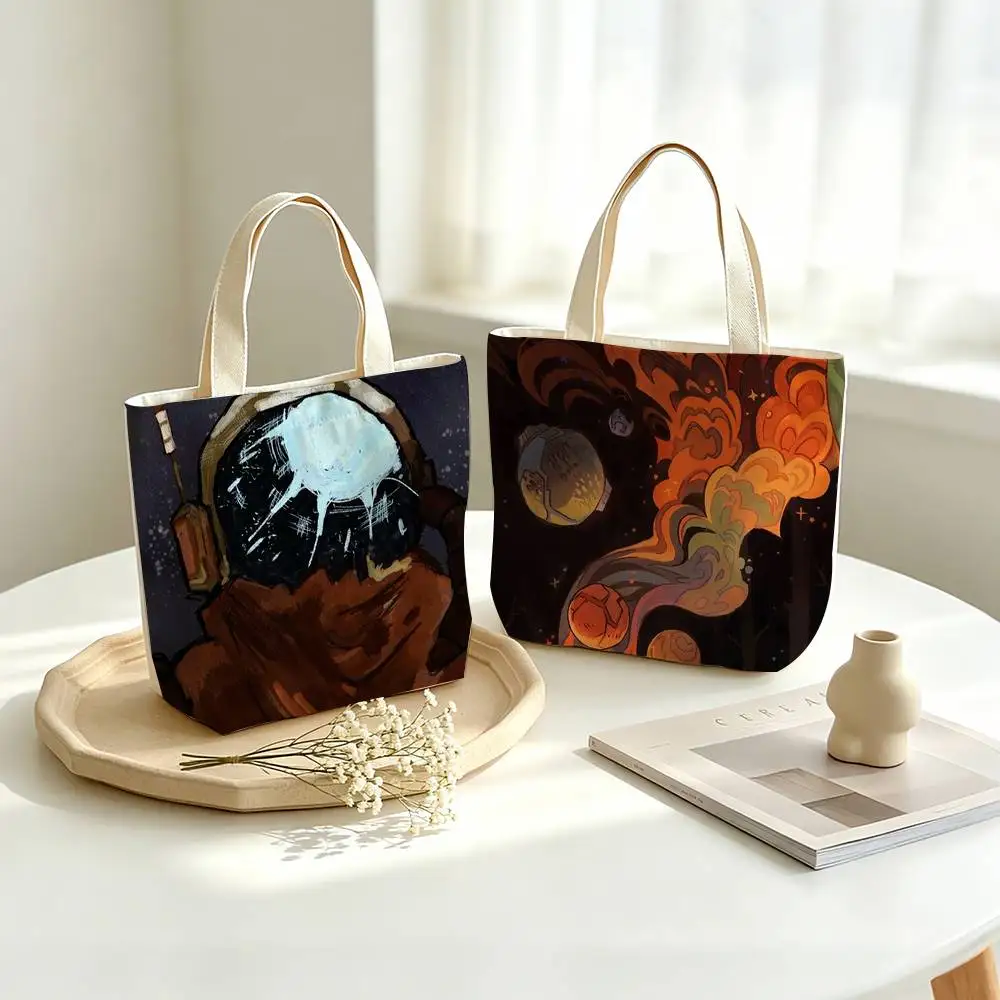Space Exploration Outer W-Wilds  Printed Canvas Tote Bag Shoulder Bag Commuter Mommy Shopping Bag