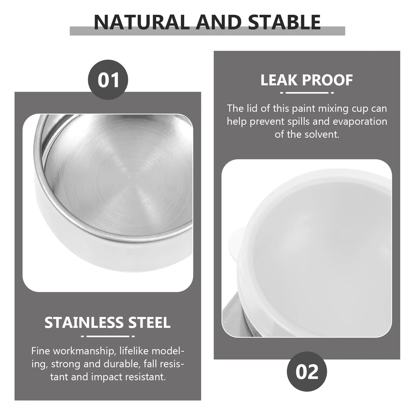 

Stainless Steel Brush Pen Cleaning Pot Easy Clean Paint Mixing Cup Oil Painting Tool Spill Proof Lid Suitable for Art Classes