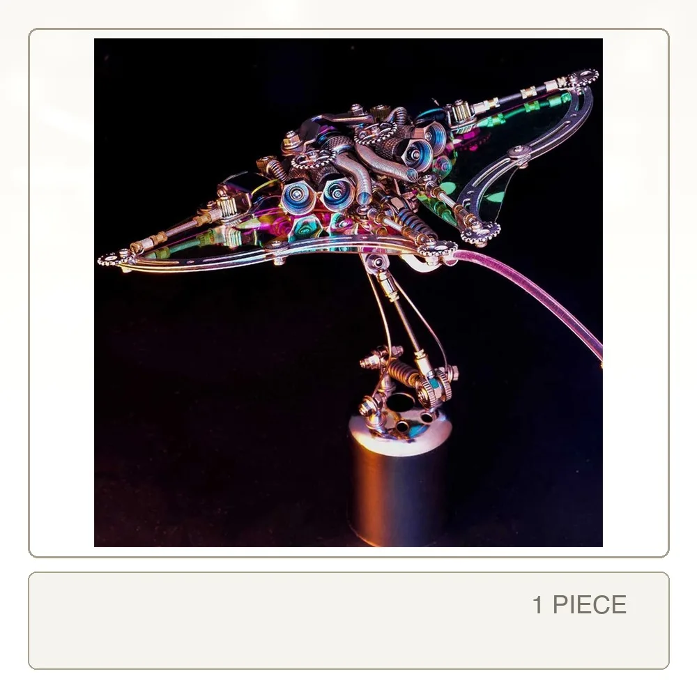 DIY Engineering Manta Ray 3D Puzzles Devil Fish Metal Model Building Kits for Adults Kids Ornaments Collectible