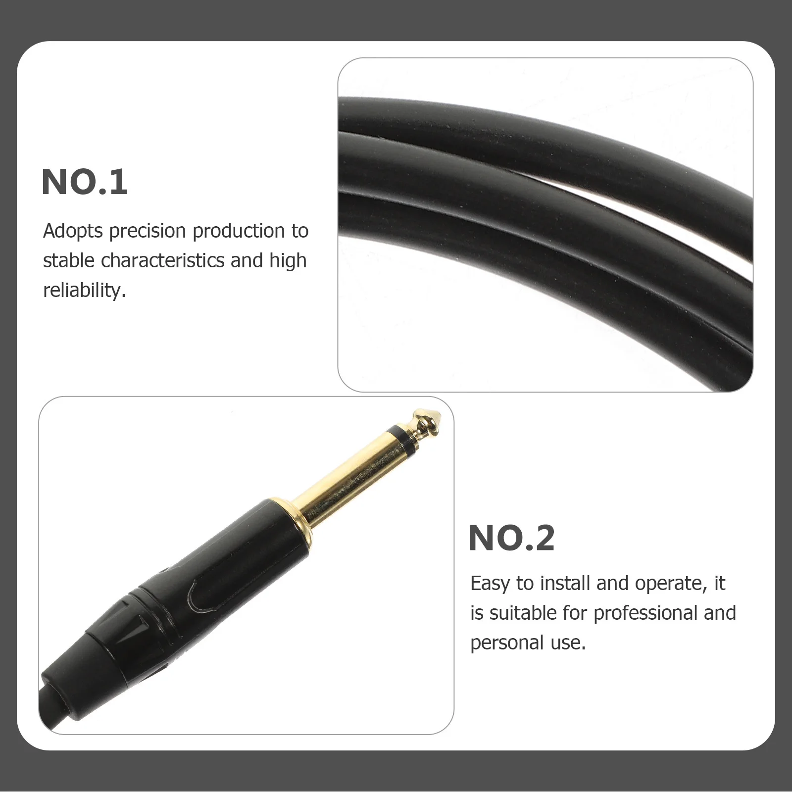 

2pcs 6.35Mm To Xlr Cable Audio Converter High Fidelity Patch Cord For Microphone Mixing Console Studio Equipment Xlr Male To 1/4