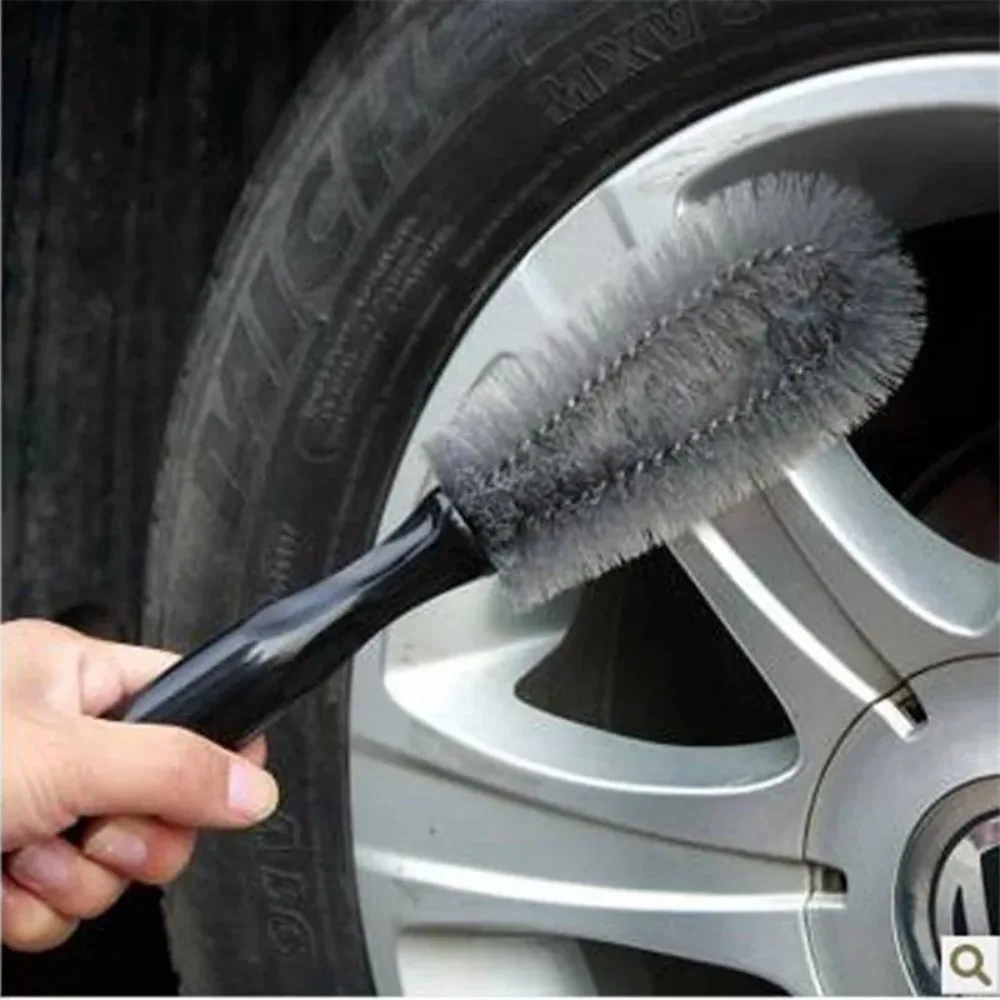 Car Tire Cleaning Brush Portable Nylon Wheel Tire Rim Brush Cleaning Tools Car Motorcycle Wheel Tire Accessories Detailing Brush