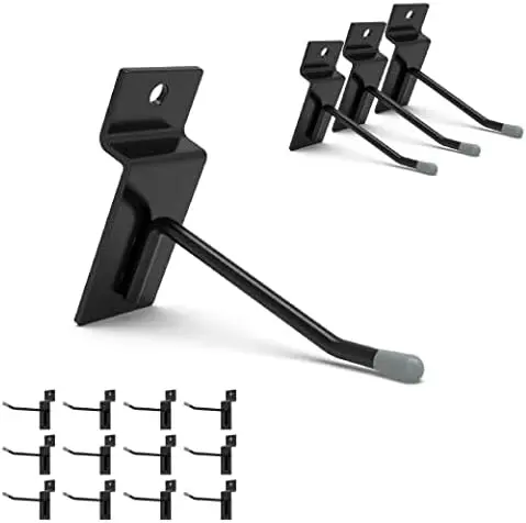 

HUHOLE 50 шт. черных крючков для перфорированных панелей, 2 дюйма, из нержавеющей стали, нагрузка до 9 кг, настенный органайзер, индустриальный стиль