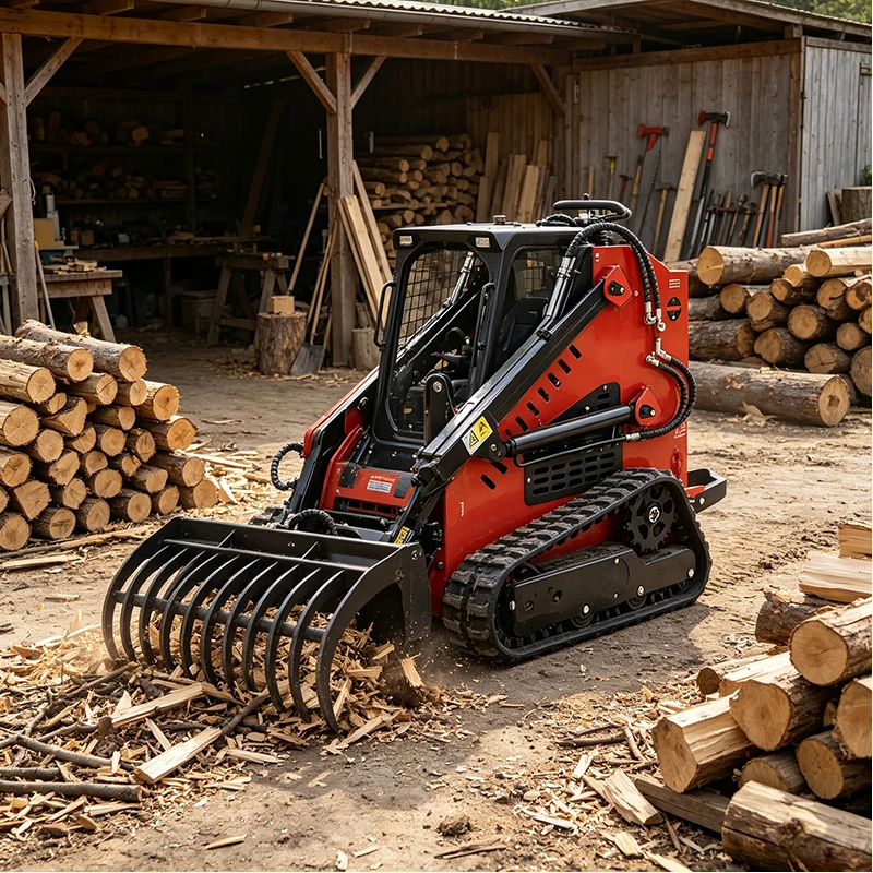 Professional Ride On Skid Steer Loader Compact Construction Loader with Hydraulic Bucket for Farm Landscaping Material Transport