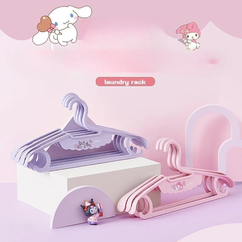 

MINISO SANRIO Kuromi My Melody Cinnamoroll Clothes Rack No Trace Plastic Fashion Trend Child New Kawaii Anime Cartoon Sweetness