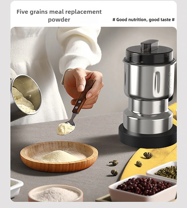 Электрическая мельница из нержавеющей стали для домашнего использования, шлифовальный станок 110 В/220 В для пищевых продуктов, лекарств, кофе и специй