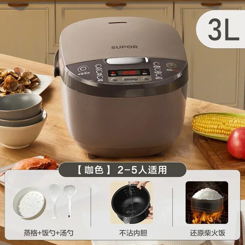 Smart mini rice cooker. Multifunctional with reservation. Electric cooking tool. Compact rice maker.