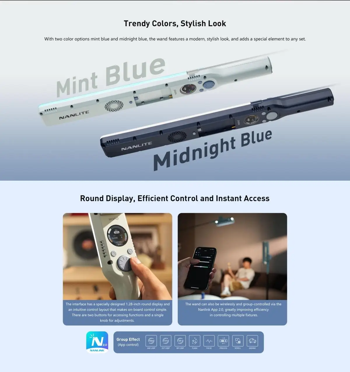 Nanlite varinha rgb led luz de preenchimento portátil vara bicolor 2700k-7500k fotografia iluminação para vídeo vlog