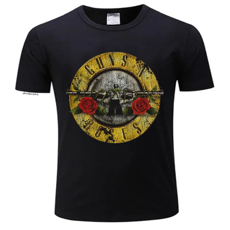 Guns N Roses Bullet Logo Black Men'S Graphic Band T-Shirt Tshirt New T Shirts Man Top Tee tops Gun Movie Logo 