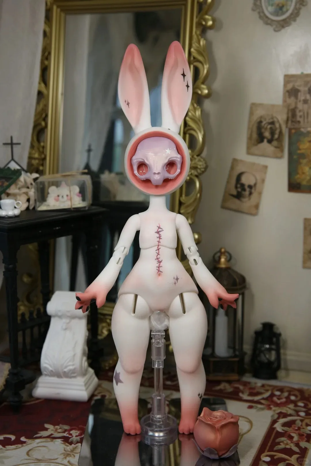 2026 1/6 SD Doll Rabbit Sleep New BJD Fashion Animal Mask Skull Design High Quality Doll Collectible Toy