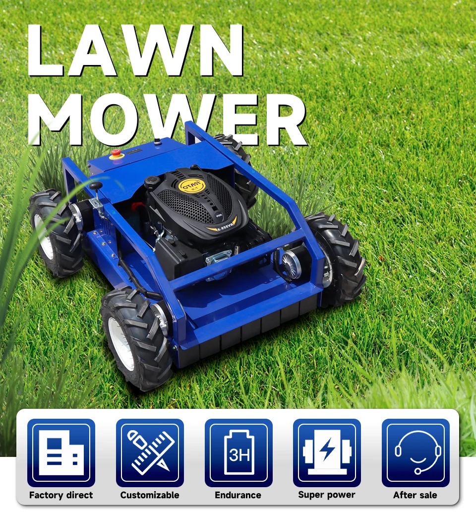 Efficient Lawn Mower Remote Controlled Cordless 1500 ㎡/h 500MM 45° Made in China Customized Compact Body Home Lawns