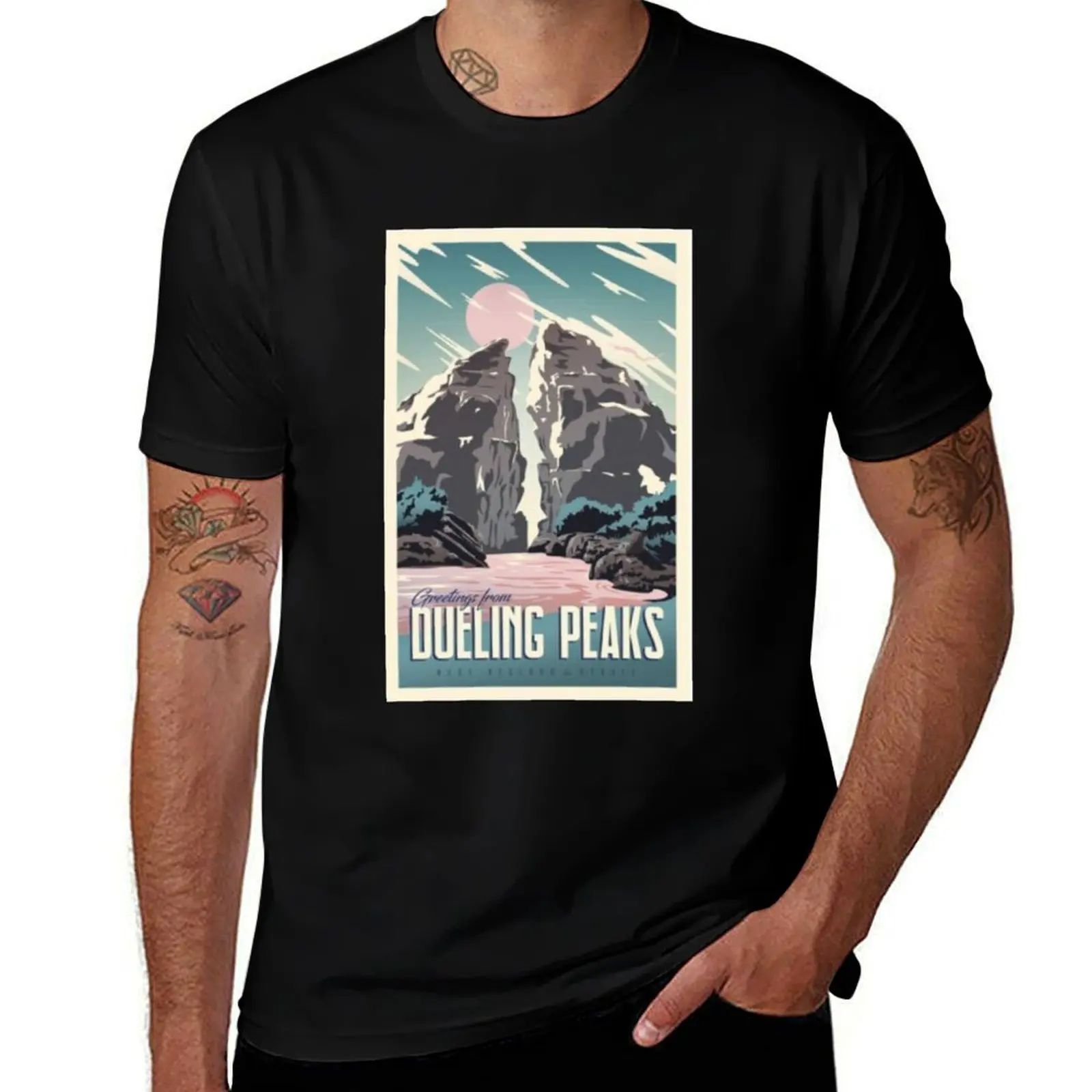 Greetings from Dueling Peaks T-Shirt man t shirts for men T-Shirt