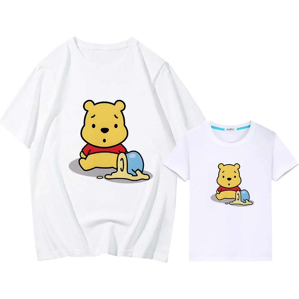 

Pooh Bear Print t shirt for kids boy 10years girls Tees Men women Tops family matching outfits y2k mom daughter matching clothes