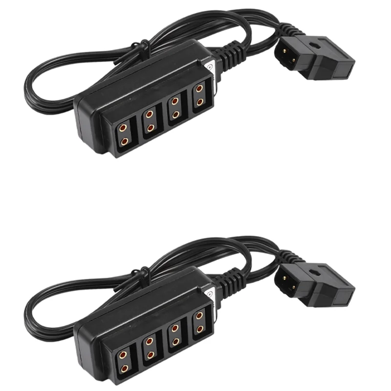 2X Male D-Tap B Type Power Dtap Tap To 4 Female P-Tap Ptap Hub Adapter Electric Splitter-PZZW