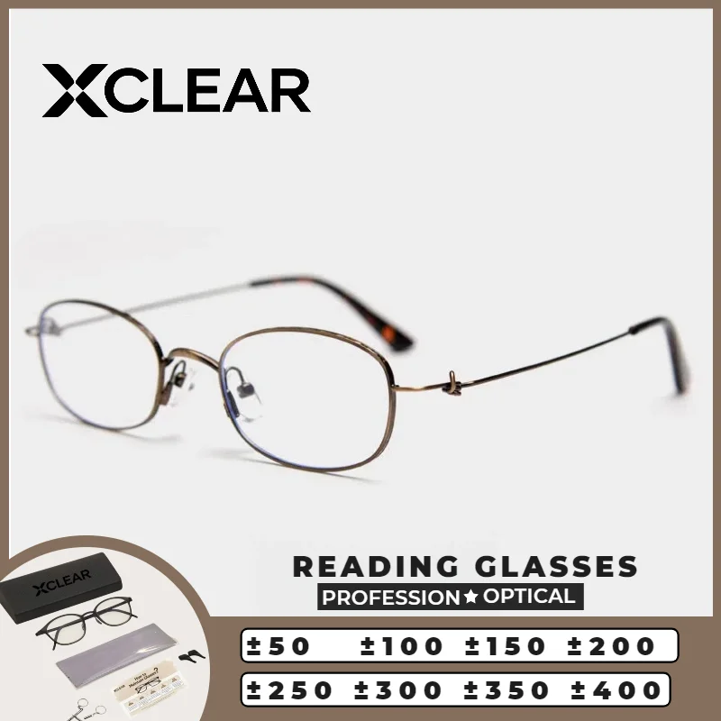 

Суперлегкие ретро-очки для чтения XCLEAR, минималистичные, высококачественные, с защитой от синего света, индивидуальные прогрессивные очки по рецепту