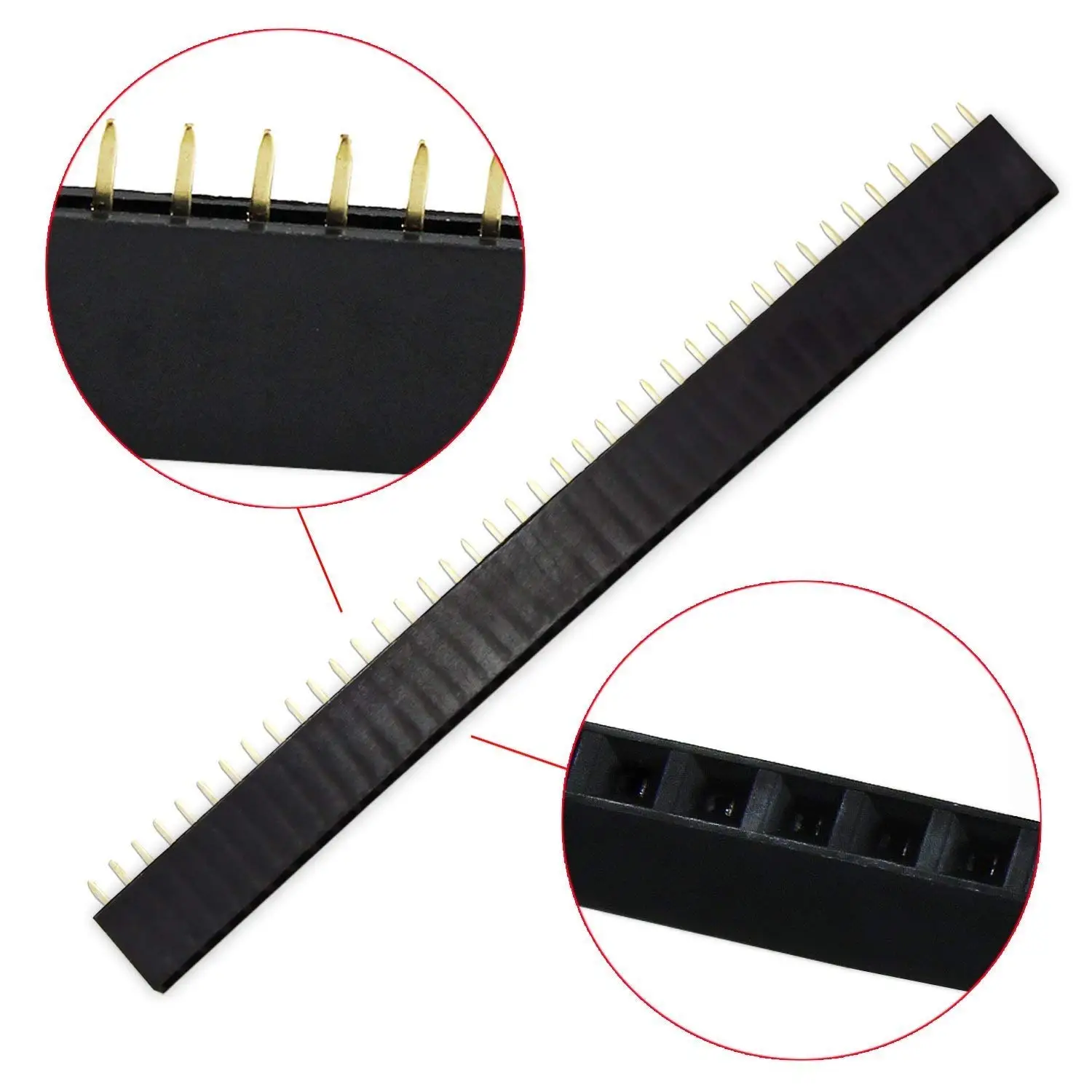 20/40 Stück Pin-Steckverbinder, 2,54 mm 40-Pin Stecker und Buchse, trennbare PCB-Platinenverbinder, einreihige Pin-Steckverbinder – Detail 5