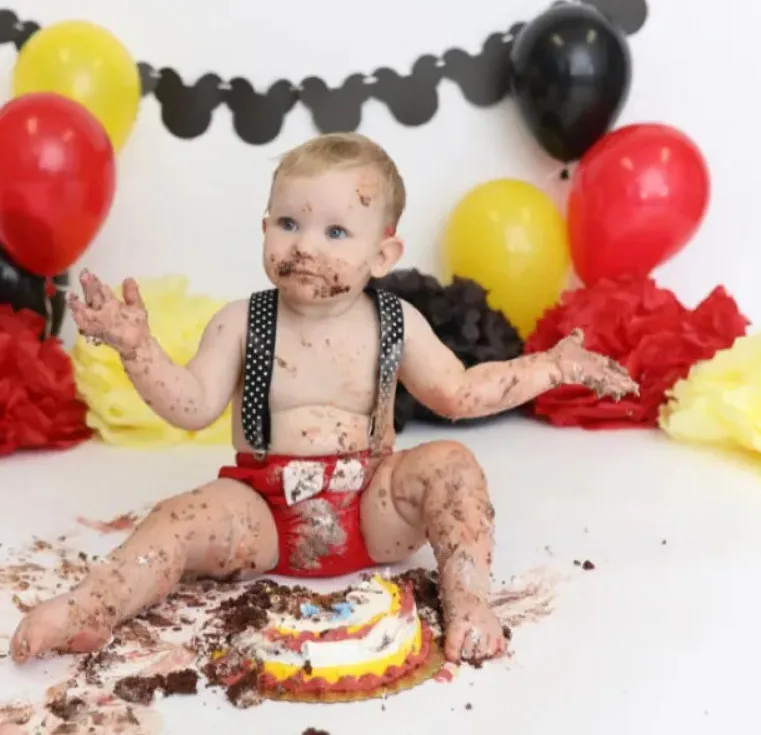 Baby Boys 1st Birthday Cake Smash Clothes Suspender Diaper/Pants Bow Tie Ears Outfits Boy Costume  Photography Photo Props