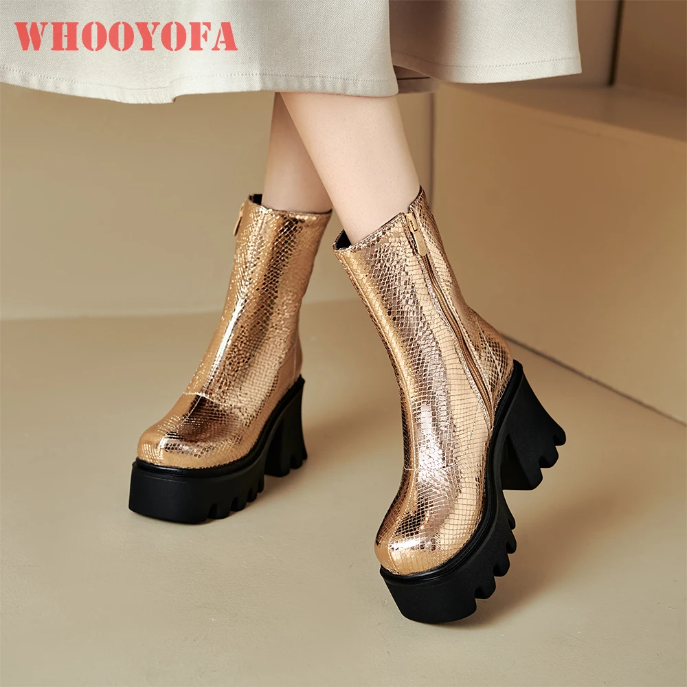 

2025 Новые зимние пикантные женские ботинки до середины икры золотого и серебряного цвета, женская обувь на платформе и высоком каблуке для косплея, большие размеры 10, 41 44