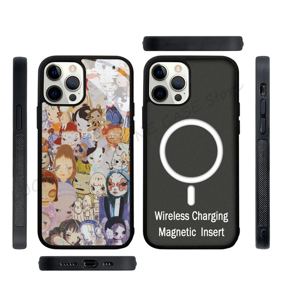 Art Yoshitomo Nara Phone Case Strong Magnetic For IPhone 15 14 13 Pro Max 11 12 Mini For Magsafe