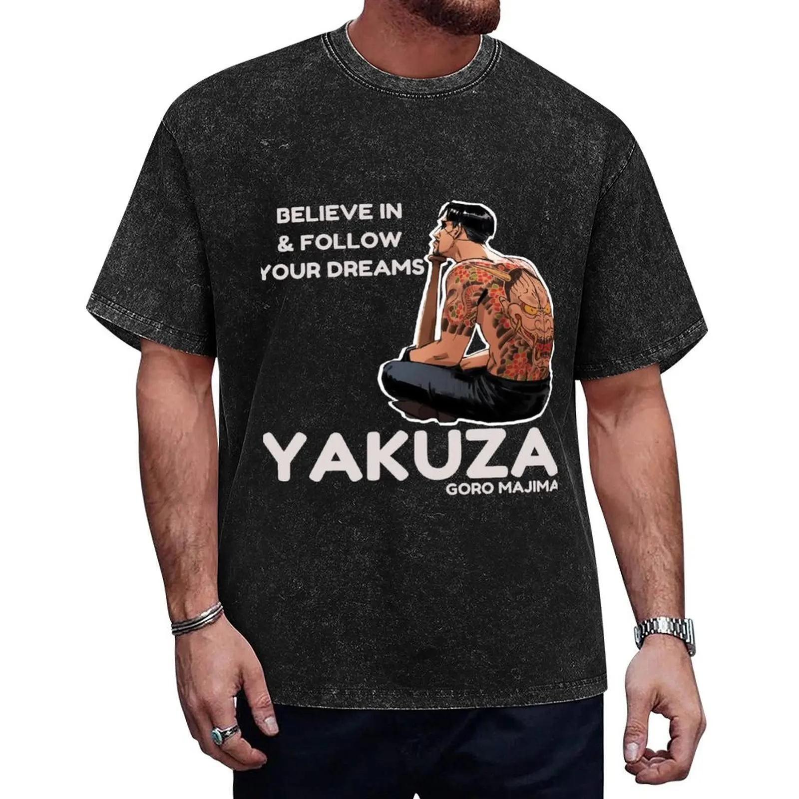 

Majima Goro T-Shirt funny gifts oversized heavyweights basketball graphic tees mens cotton t shirts