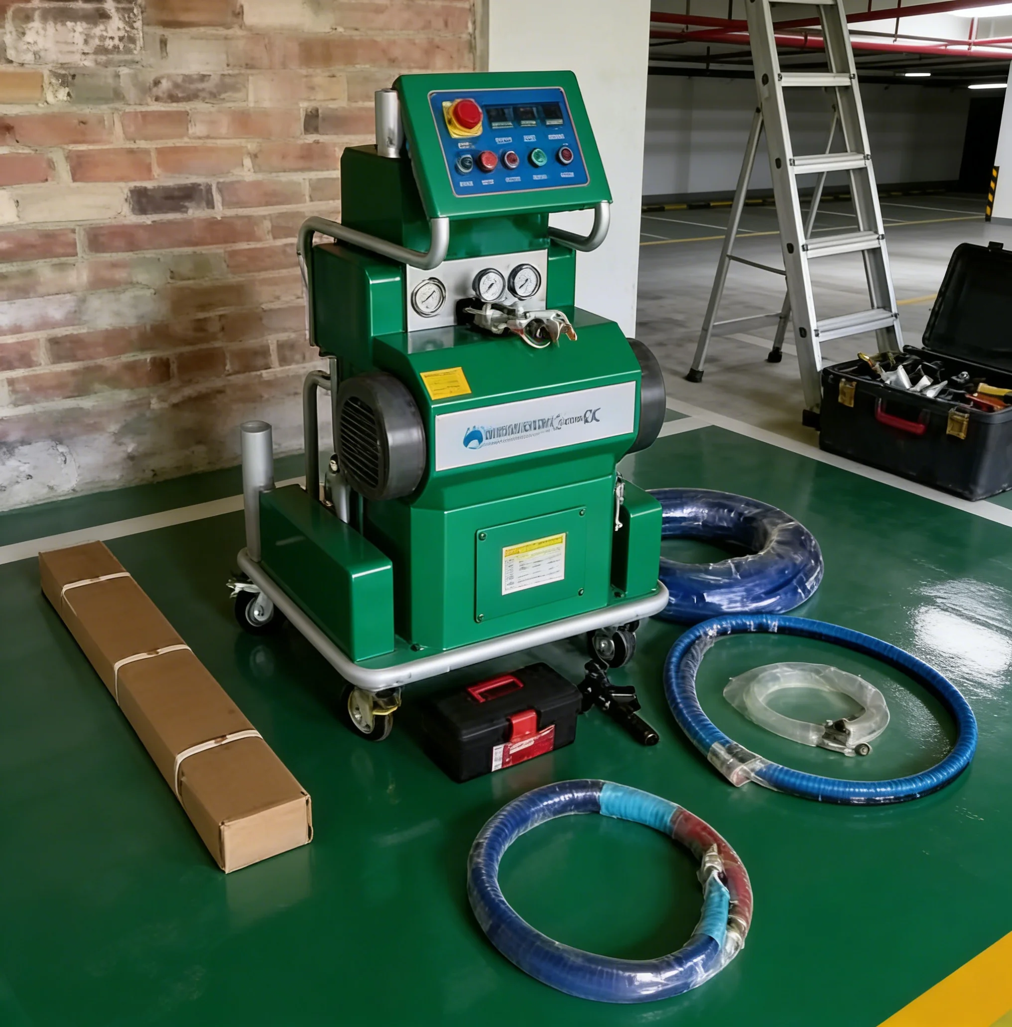 Zero Pressure Drop Polyurea Spraying Machine For Long Hoses Robust Polyurethane Insulation System For High Buildings