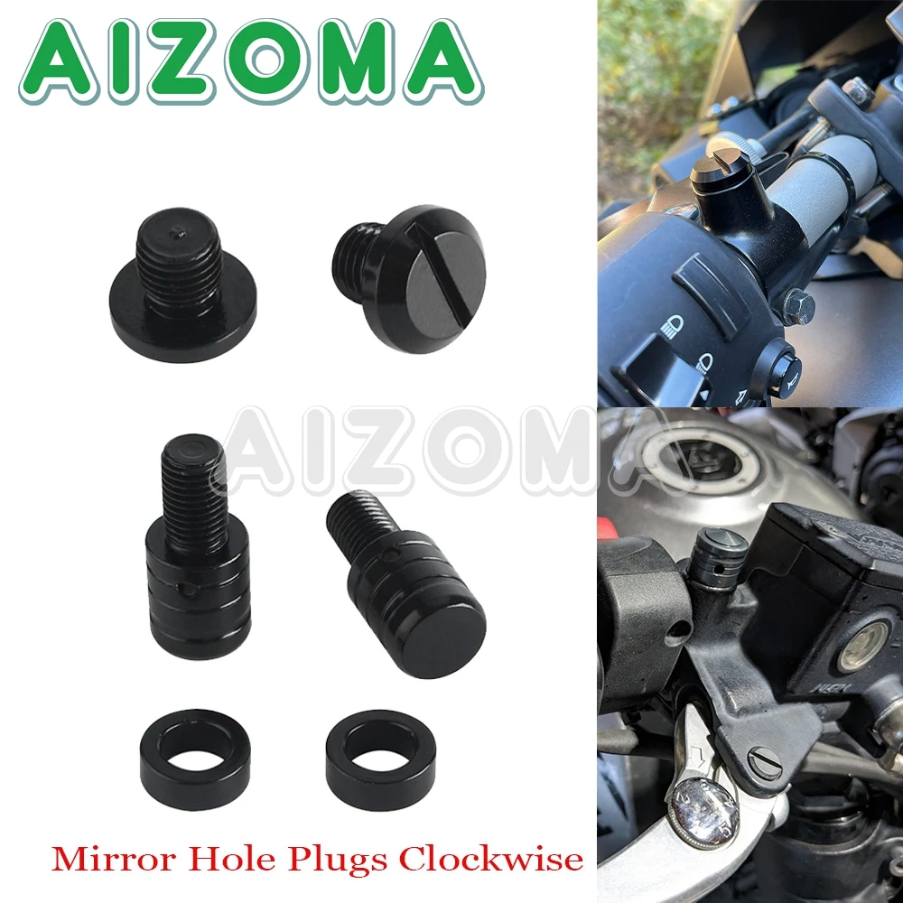 

Aluminum 10MM 1.25 Tooth Pitch Mirrors Screws Caps Bolt Motorcycle Mirror Hole Plug Screw Rearview Bolts M10 For Harley Honda