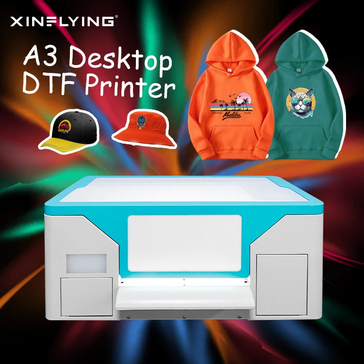 XinFlying a3 desktop dtf digital printer single xp600 heads 1.2sqm/h automatic t shirt dtf printer for clothes