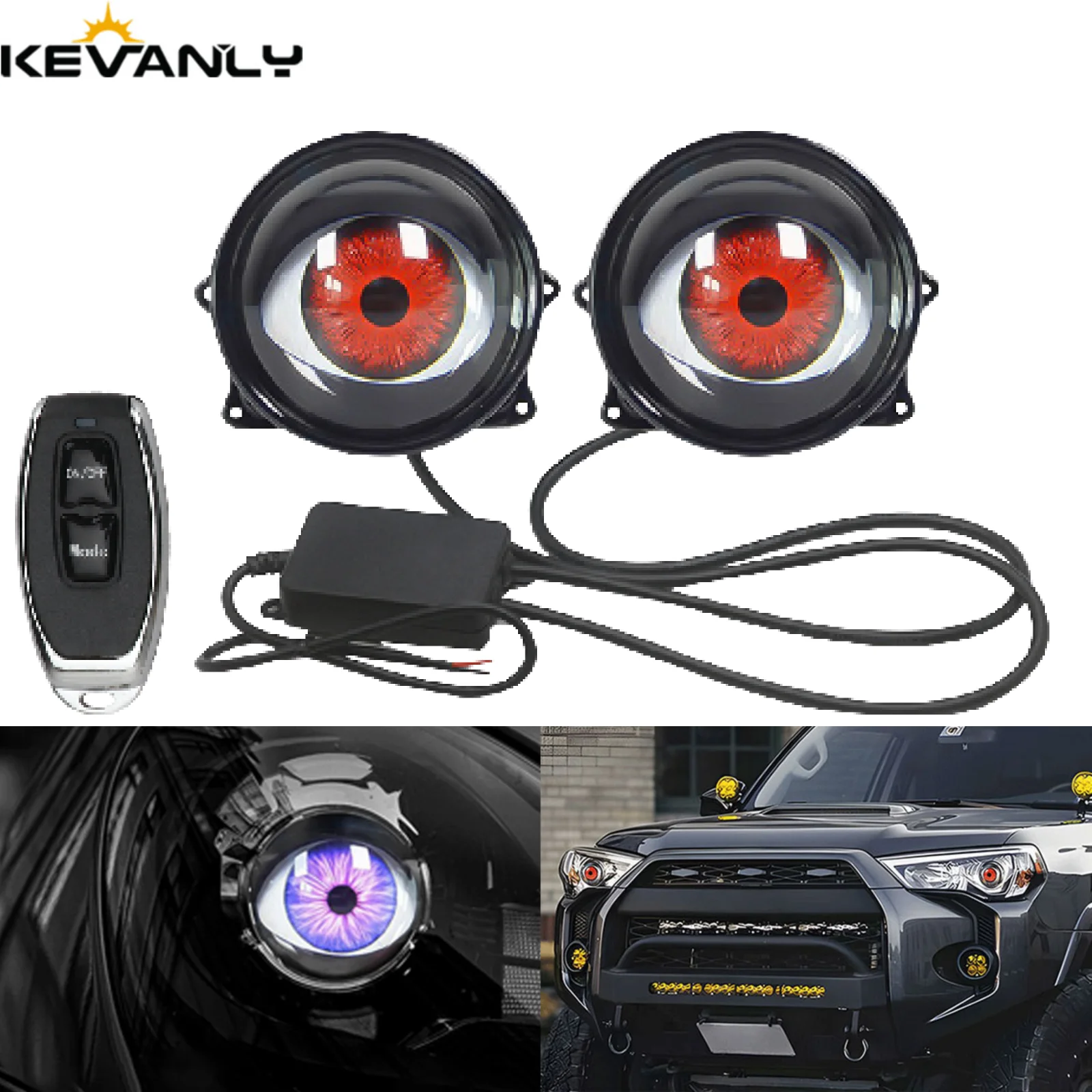 2/1in1 Motorbikes Demon Eye Red Eye Dynamic 3 Inch Car Devil Eyes Lens Lights For 12v Retrofit Kits Aoto Moto Headlight Assembly