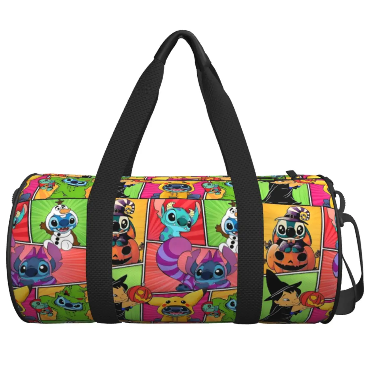 

Couple Travel Bag Cartoon Stitch Print7 Gym Bag Large Capacity Oxford Custom Handbag Retro Training Sports Bag