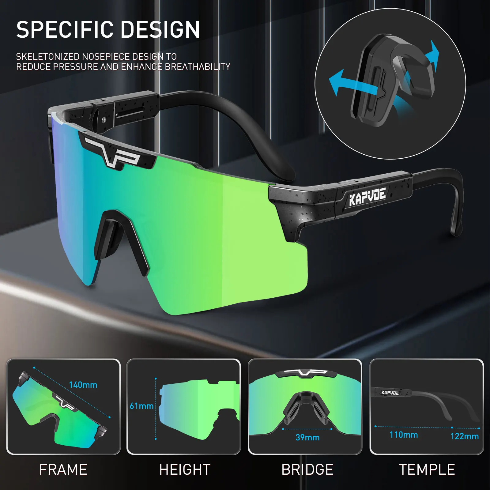 Kapvoe Fashion Cycling Sunglasses Men Photochromic Bicycle Glasses Bike MTB UV400 Women Eyewear Baseball Outdoor Sport Goggles