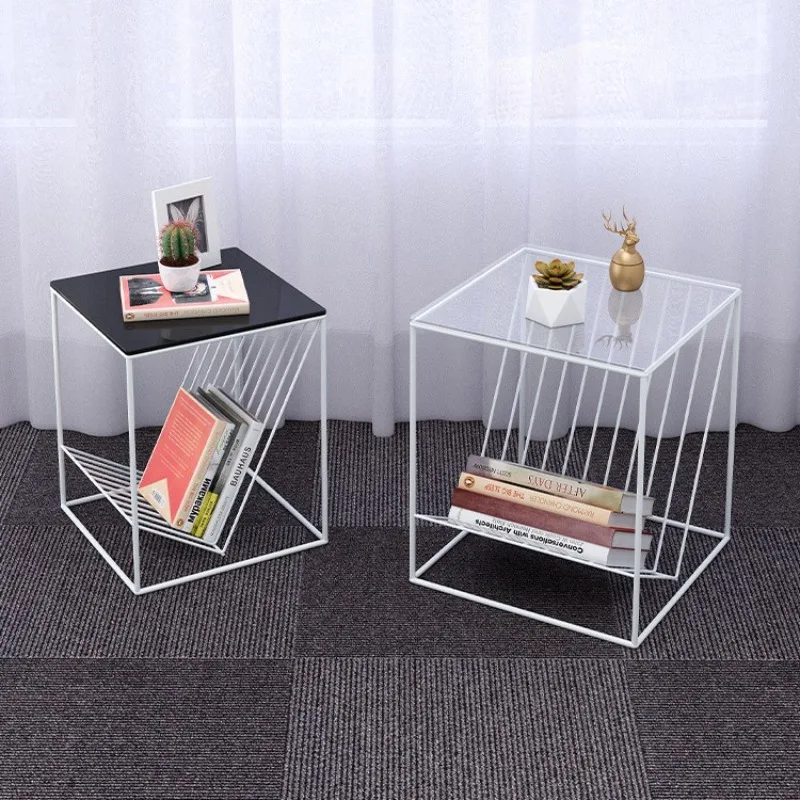 Table basse nordique table de chevet en fer forgé moderne simple carré