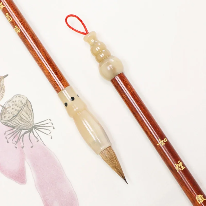 Rabbit Mixed Hair Writing Brush Medium Regular Script Calligraphy Brush Running Script Official Script Ou Style Writing Brush