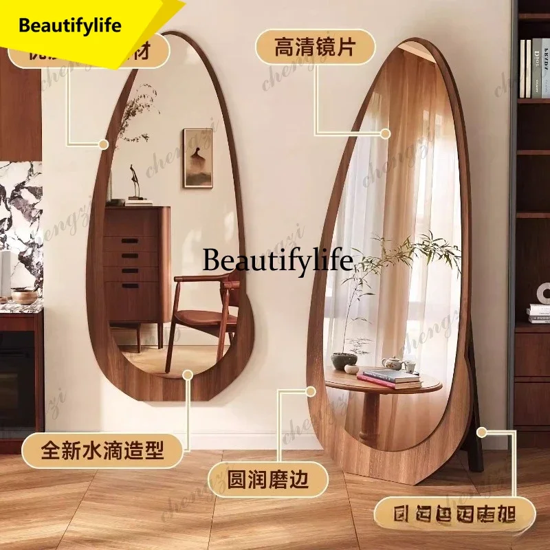 Full-body household floor-to-ceiling dual-purpose retro bedroom wall-mounted special-shaped fitting mirror a17