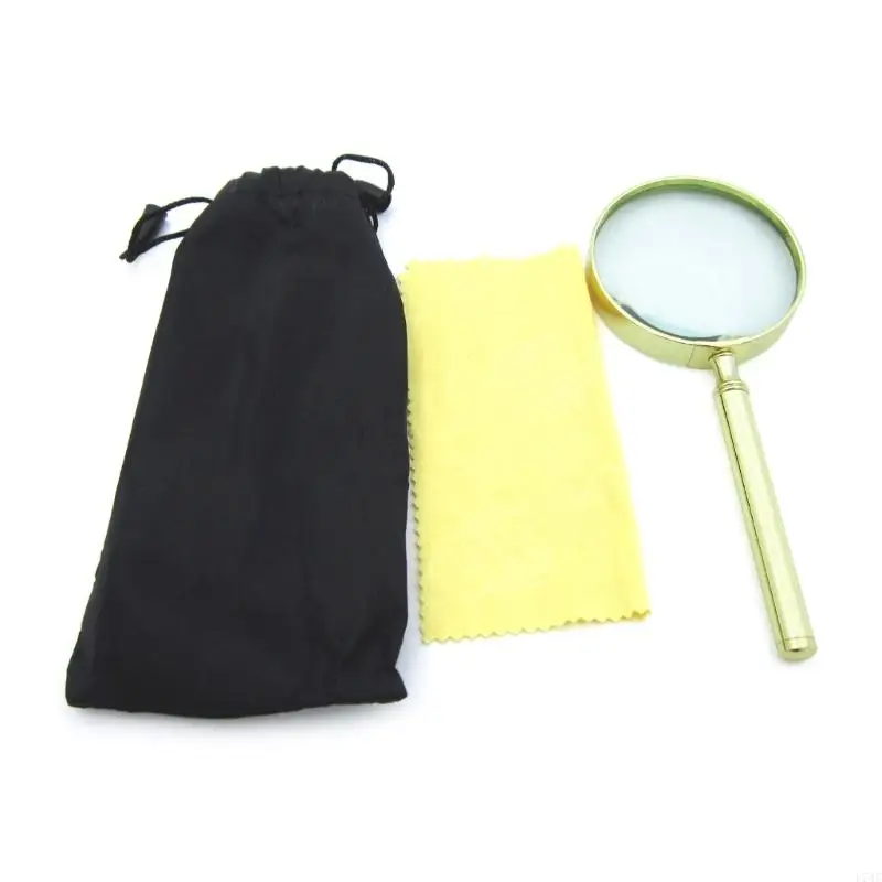 L74C 30X Reading Magnifier Handheld Glass Metal Handle Jeweler Loupes