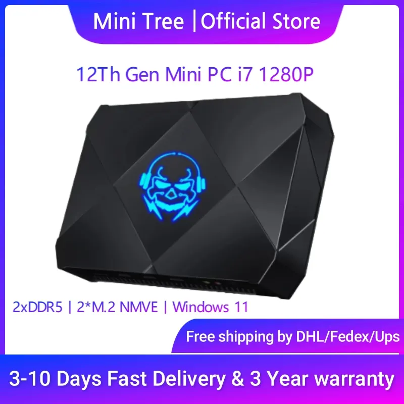 12Th Gen Mini PC Core i7 1280P i7 1265U I5 1235U 16G DDR5 1TB NVME 14 Cores Office Windows 11 Mini Gaming PC Triple 4K WIFI6