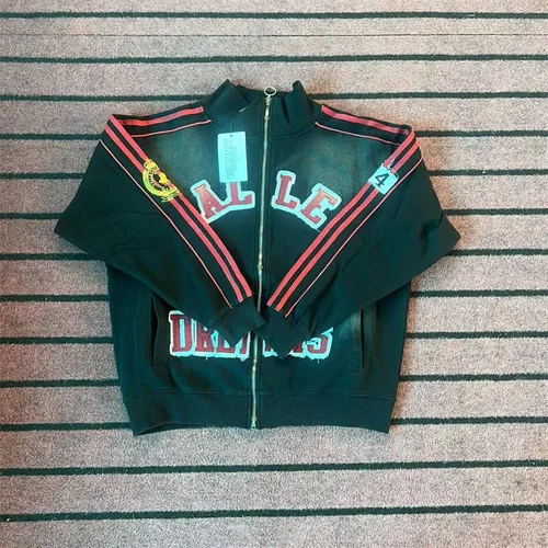 Imagen 2 del producto VALLEY Chaquetas con cremallera y logotipo bordado 1:1, ropa de hombre lavada en negro Vale de estilo americano de la mejor calidad