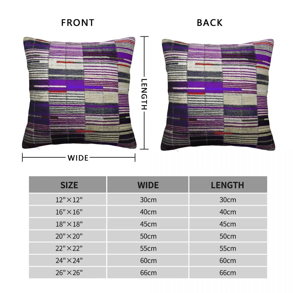 Elizabeth Line Square Pillowcase Polyester Linen Velvet Pattern Zip Decor Throw Pillow Case Home