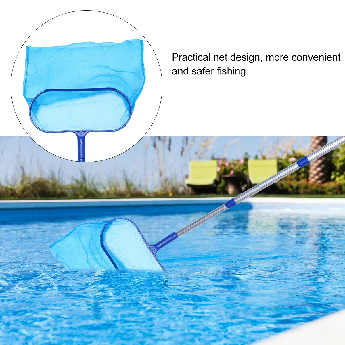 

Lightweight Oval Mesh Net For Aquarium Pool Pond Soft Fish Tool With Extendable Handle
