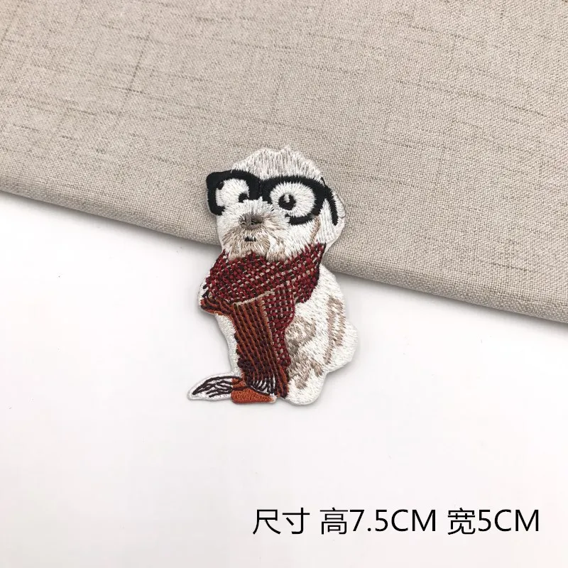 New Animal DIY Embroidered Patches for Clothing Iron on Patch Cartoon Panda Dog Cat Badge Tiger Cute Parches Garment Accessory