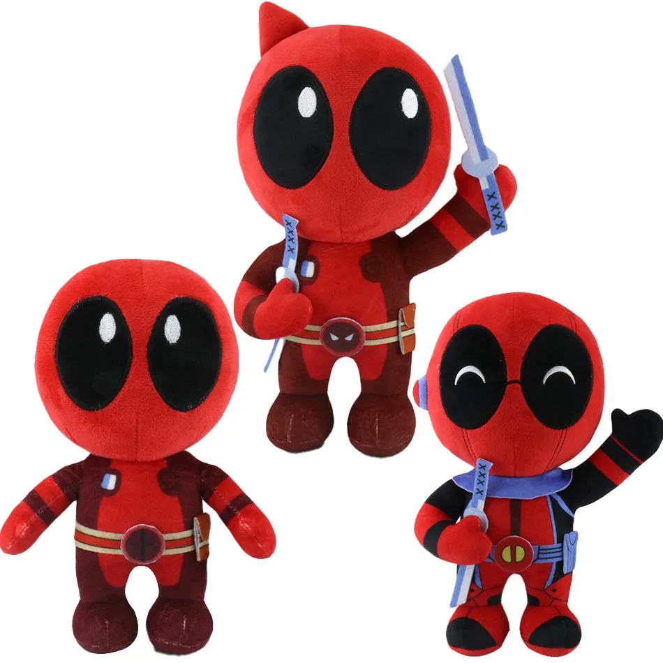 New 22cm Deadpool 3 Marvel Dead pool Figures Soft Plush keychain Toy Kawaii Cartoon Comics Movie Dolls Kids Birthday Gifts Decor