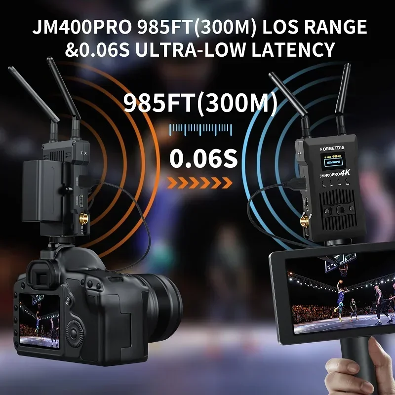 

2025 Plug & Play UHD Streaming 4K Wireless HDM I SDI Transmitter & Receiver 300m Range Compatible with Windows, macOS, Android,