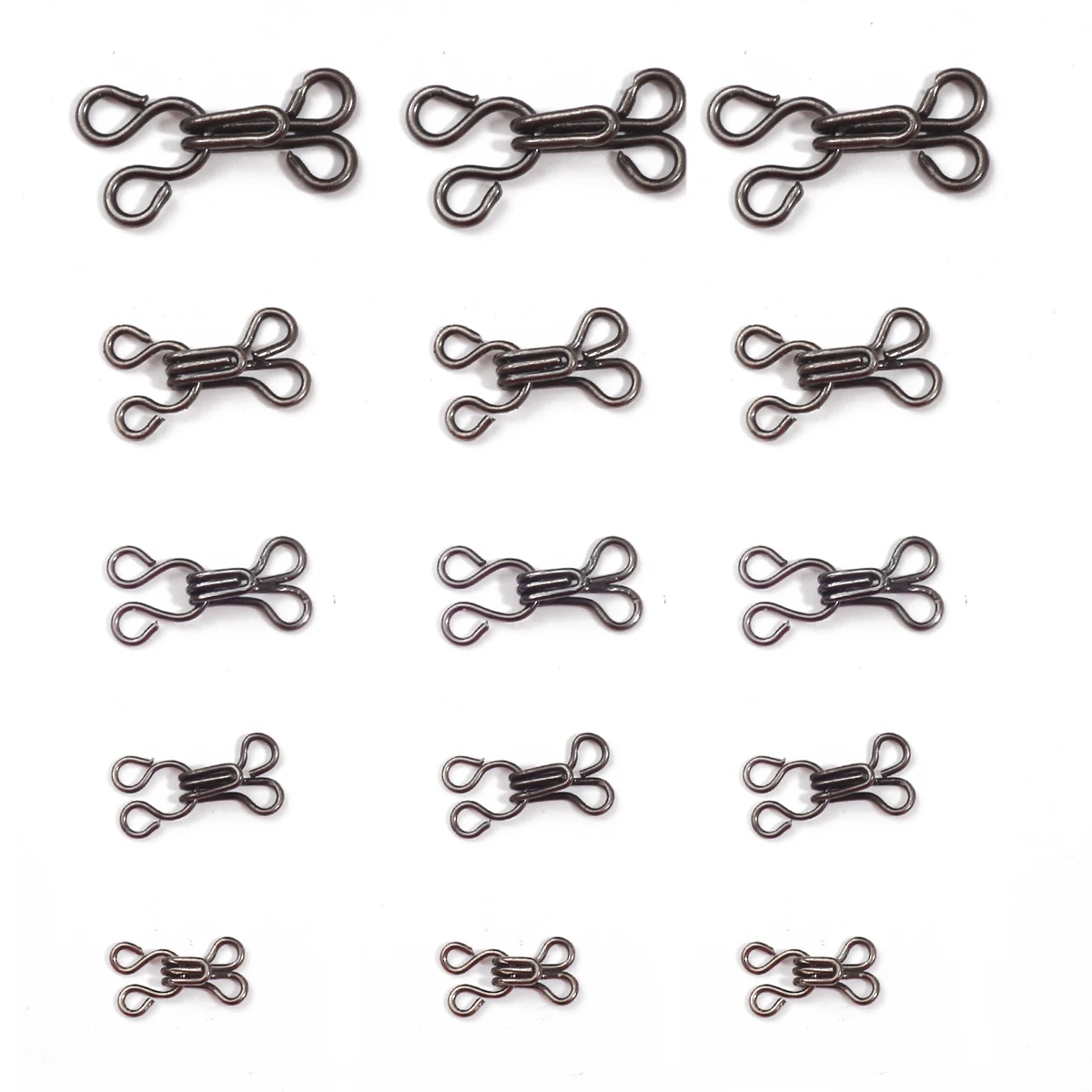 24Sets GunMetal/Rhodium Concealed Mental Hooks and Eyes Closure Sewing Closure for Bra Trousers Skirt Garment Sewing Accessories