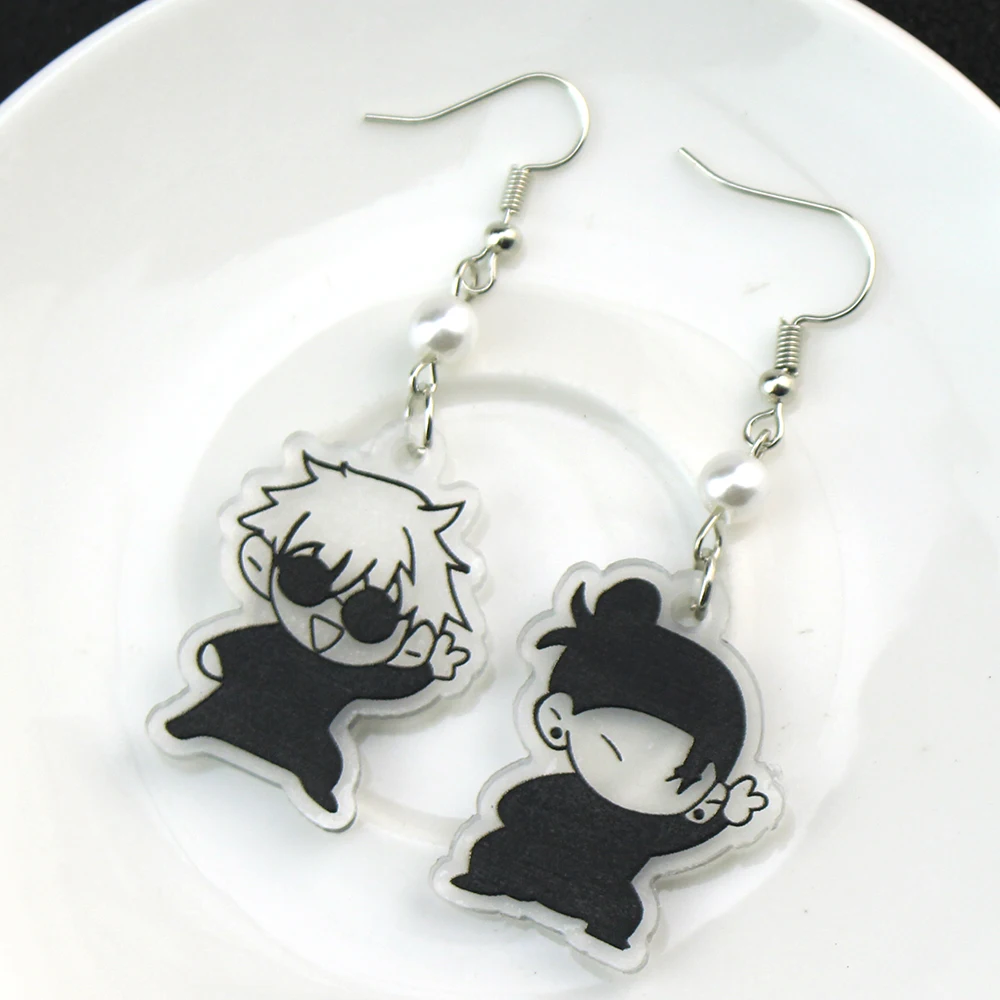 Anime Jujutsu Kaisen Gojo Satoru Geto Suguru Acrylic Earrings Board Funny Kawaii Cute Anime Gift for Fans Girls