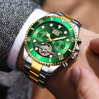 GUANQIN Original Automatic Mechanical Watch for Men 42mm Big Dial Skeleton Hollow Date Week Luxury TOP Brand Men's Wristwatches