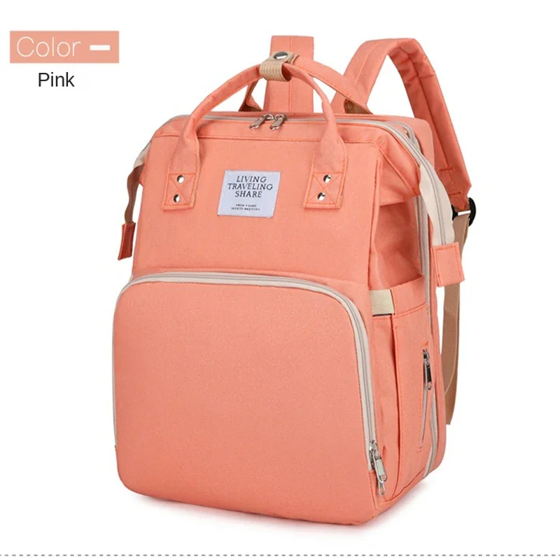 3 In 1 Diaper Bag Backpack Waterproof  Foldable Baby Bed Travel Bag Diaper Bag with Changing Bed