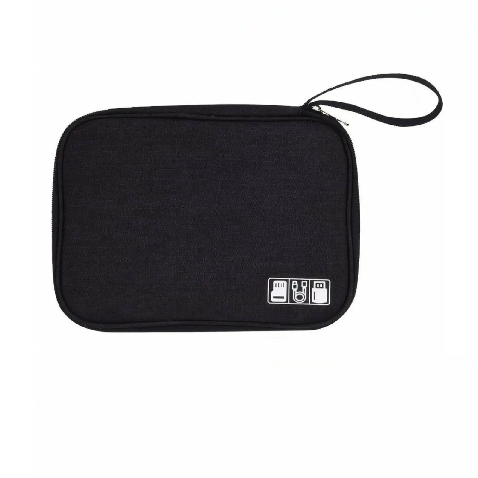 Oxford Cloth Accessory Case with Wrist Strap Zipper Closure Electronic Organizer with Hand Strap Cable Organizer Bag Portable