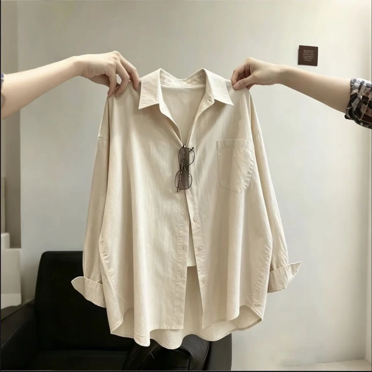 

Elegant Linen Shirt Jacket Women's Summer Casual Versatile Loose Sun Protection Open Cardigan Stylish Top for Commute