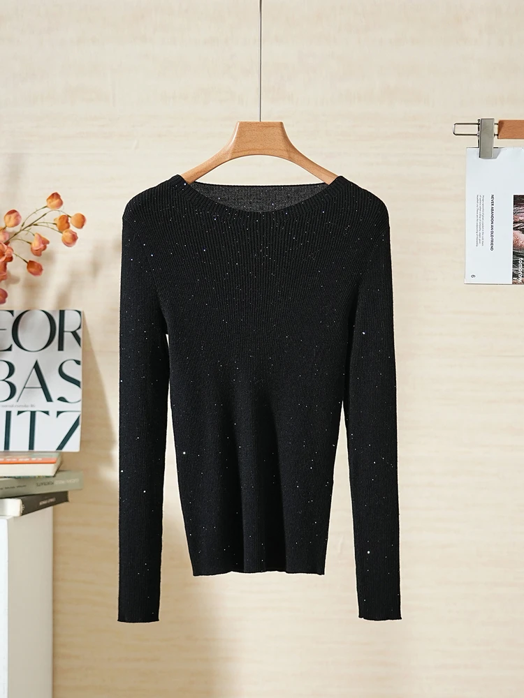 

Ele Woolen Knitted Sweater YongLeap Winter New Arrival 'Starry Splendor' Slimming One-oulder Soft Warm Daily Wear